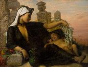 Elisabeth Jerichau Baumann Egyptian Fellah woman with her child. Spain oil painting artist